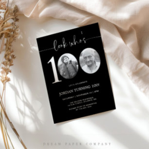 Look Who's 100 Photo 100th Birthday Invite