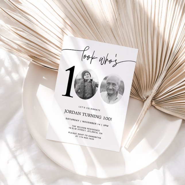 Look Who's 100 | Photo 100th Birthday Invite (Creator Uploaded)