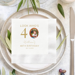 Look Who's 10th 20th 30th 40th 50th 60th Birthday Napkin