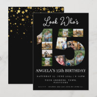 look who's 15 Photo Collage teen birthday