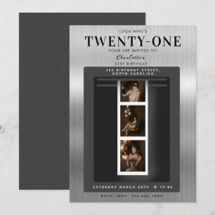 Look Who's 21 Photo Booth 21st Birthday Party Invitation