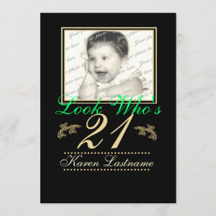 Look Who's 21 Photo Invitation