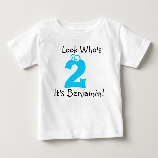 Look Who's 2 Customisable Birthday Tshirt (Front)