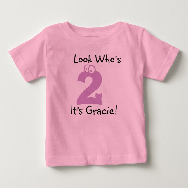 Look Who's 2 Customisable Birthday Tshirt (Front)