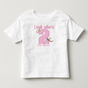 Look who's 2 girls birthday dragonfly t-shirt