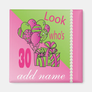 Look Who's 30   DIY Text   30th Birthday Magnet