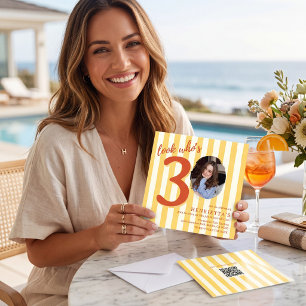 Look Who's 30 fun summer Yellow Striped Photo  