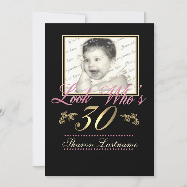 Look Who's 30 Photo Invitation (Front)