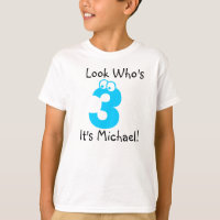 Look Who's 3 Customisable Birthday Tshirt