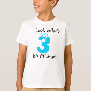 Look Who's 3 Customisable Birthday Tshirt