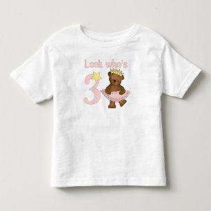 Look who's 3 girl birthday toddler T-Shirt