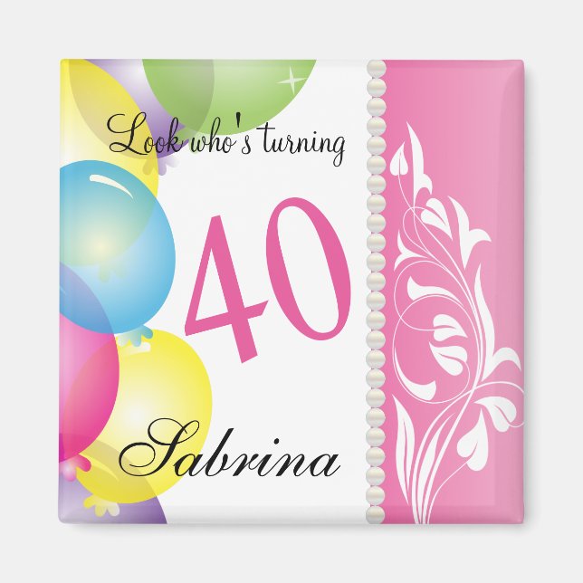 Look Who's 40 | 40th Birthday Magnet (Front)