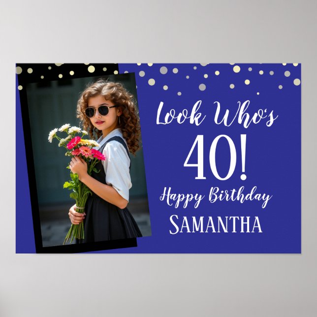 Look Who's 40 Birthday Photo  Poster (Front)