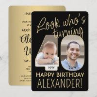 Look Who's 40 Black & Gold Birthday Party 2 Photo