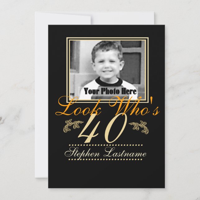 Look Who's 40 Photo Invitation (Front)
