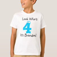 Look Who's 4 Customisable Birthday Tshirt