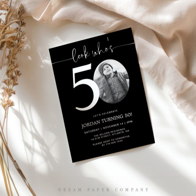 Look Who's 50 | Black 50th Birthday Invite (Creator Uploaded)
