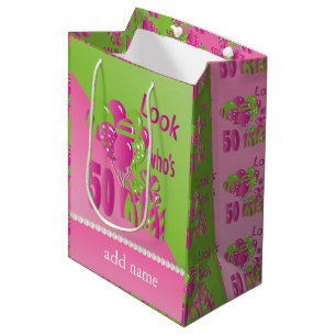 Look Who's 50 in Pink - 50th Birthday Medium Gift Bag