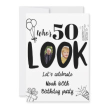 Look Who's 50 Invite! Modern Photo 50th Birthday