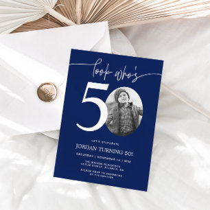 Look Who's 50   Navy 50th Birthday Invite