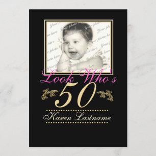 Look Who's 50 Photo Invitation