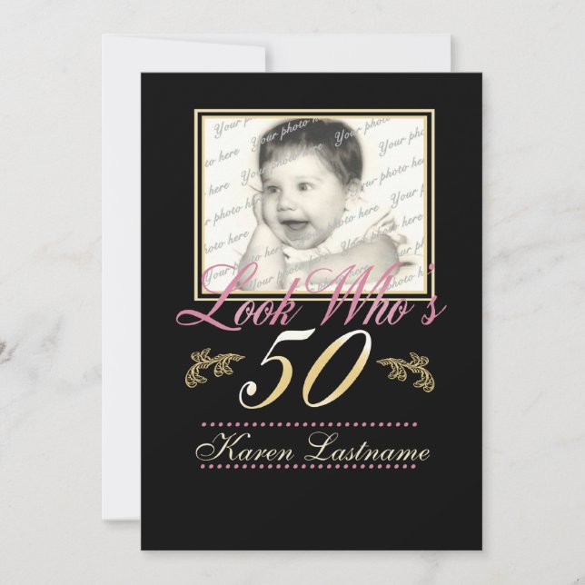 Look Who's 50 Photo Invitation (Front)