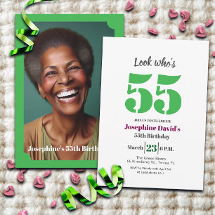 Look who's 55! Birthday Party Photo Invitation