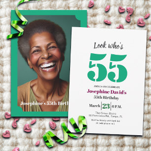 Look who's 55! Birthday Party Photo Invitation