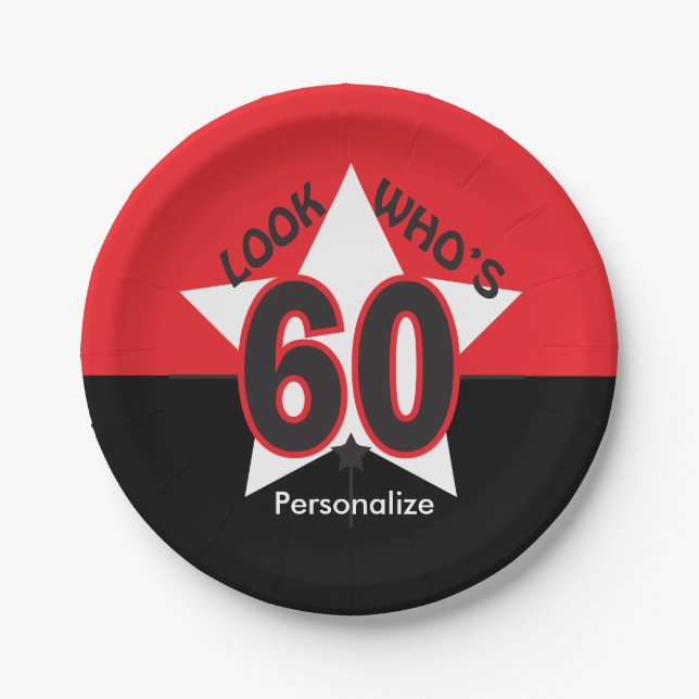 Look Who's 60 | 60th Birthday Paper Plate (Front)