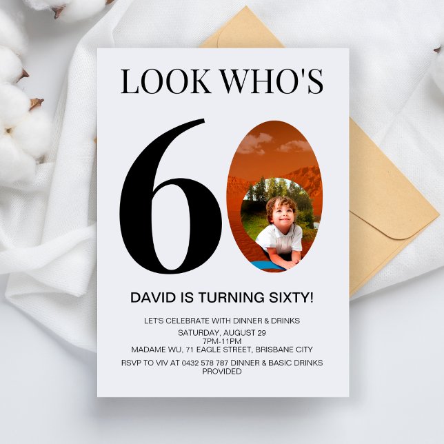 Look Who's 60 60th Birthday Party For Men Women Invitation (Creator Uploaded)