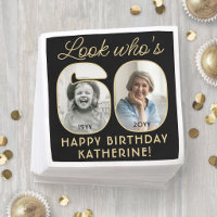 Look Who's 60 Black & Gold Happy Birthday 2 Photo