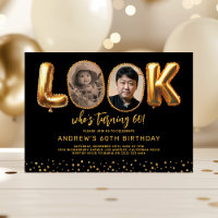 Look Who's 60 Black Gold Photo Sixty Birthday