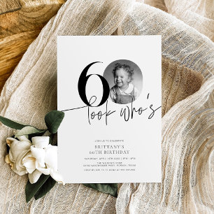 Look Who's 60 Funny Photo Simple 60th Birthday Invitation