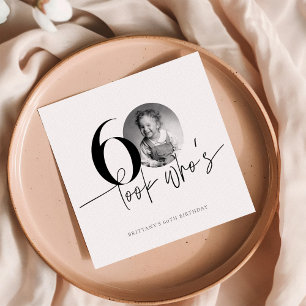 Look Who's 60 Funny Photo Simple 60th Birthday Napkin