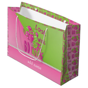 Look Who's 60 in Pink - 60th Birthday Large Gift Bag