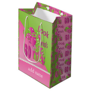 Look Who's 60 in Pink - 60th Birthday Medium Gift Bag