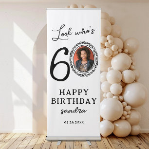 Look Who's 60 Photo 60th Birthday Party Retractable Banner
