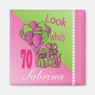 Look Who's 70   70th Birthday   Personalise Magnet
