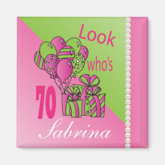 Look Who's 70 | 70th Birthday | Personalise Magnet