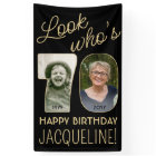 Look Who's 70 Black & Gold 2 Photo Birthday Party