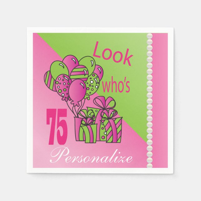 Look Who's 75 | 75th Birthday Napkin (Front)