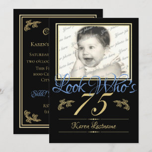 Look Who's 75 Photo Invitation