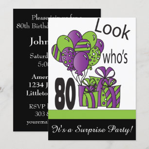Look Who's 80   80th Birthday Invitation
