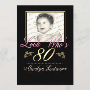 Look Who's 80 Photo Invitation