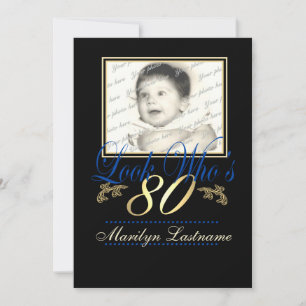 Look Who's 80 Photo Invitation