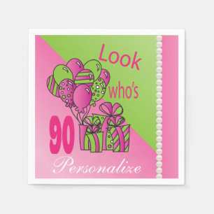 Look Who's 90 90th Birthday Napkin