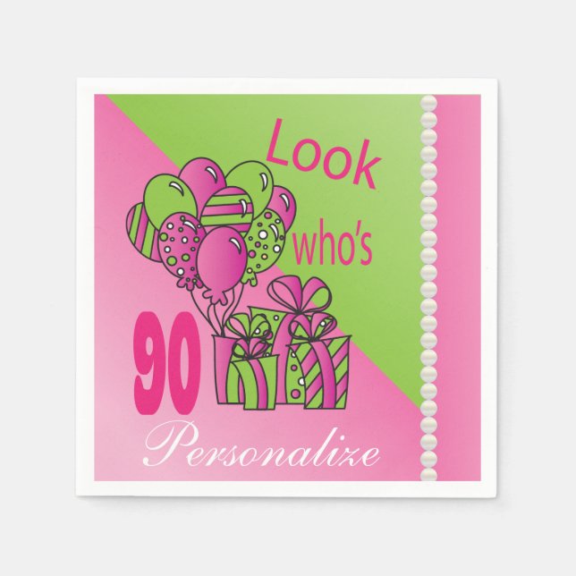 Look Who's 90 | 90th Birthday Napkin (Front)