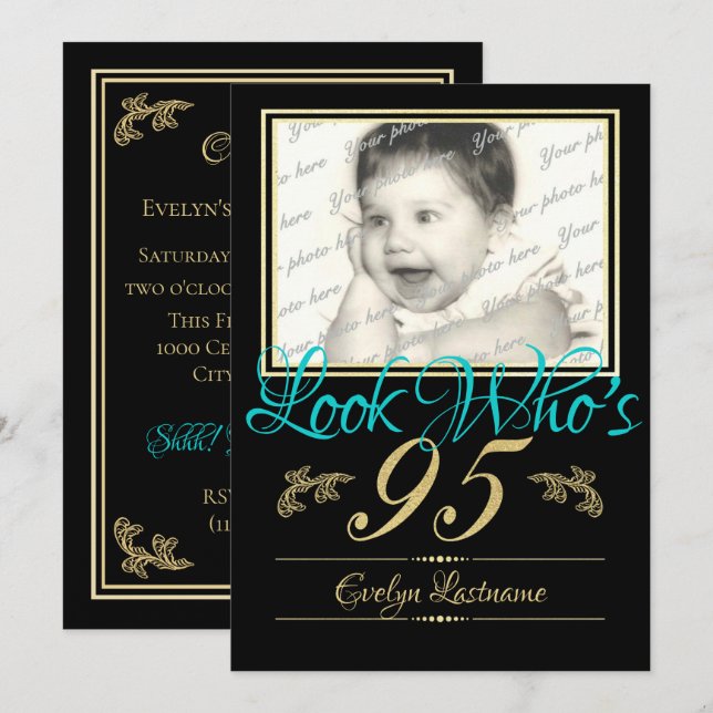 Look Who's 95 Photo Invitation (Front/Back)