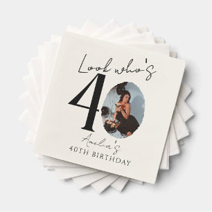 Look Who's Age - Personalised Milestone Birthday Napkin