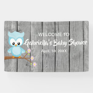 Look Who's Baby Boy Shower Owl Banner